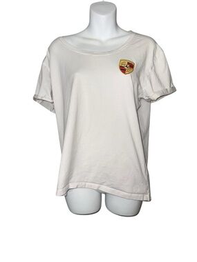 Porsche Design White Short Sleeve Tee with Crest Patch